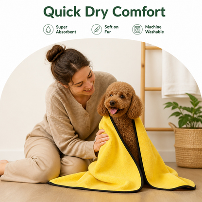 Ortekor Super-Absorbent Microfiber Quick-Dry & Machine Washable Dog Bath Towel