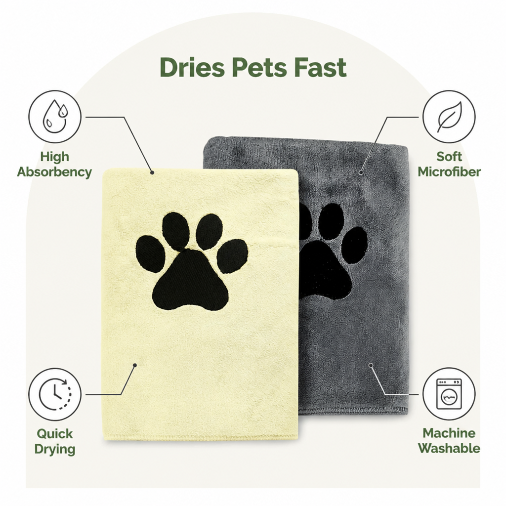 Ortekor Super Absorbent Quick-Dry Microfiber Pet Towel