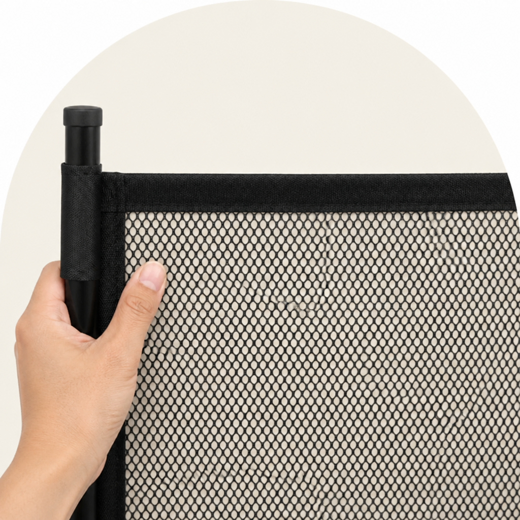 Ortekor Tear-Resistant Nylon Mesh & No-Drill Dog Gate For Stairs