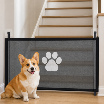 Ortekor Tear-Resistant Nylon Mesh & No-Drill Dog Gate For Stairs