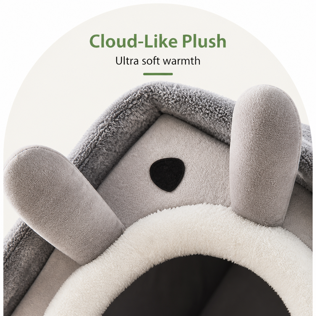 Ortekor Teddy Plush & All-Season House-Style Dog Bed