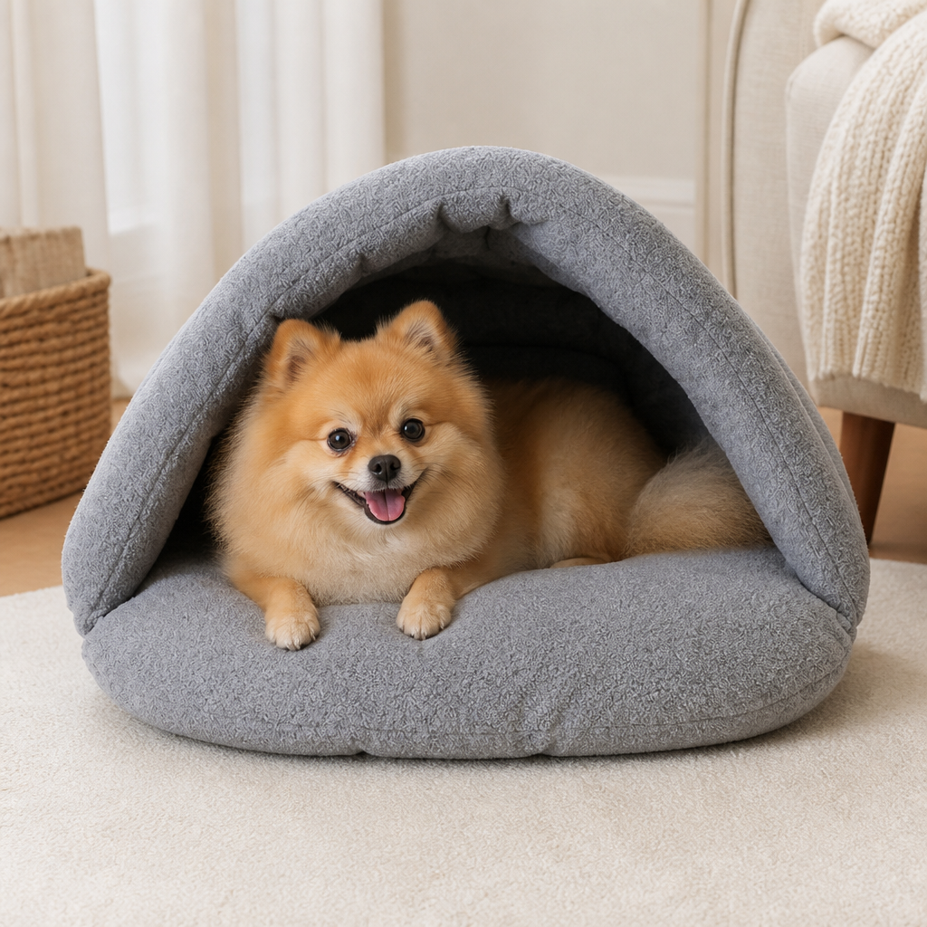 Ortekor Thick Fleece & Calming Cave Bed