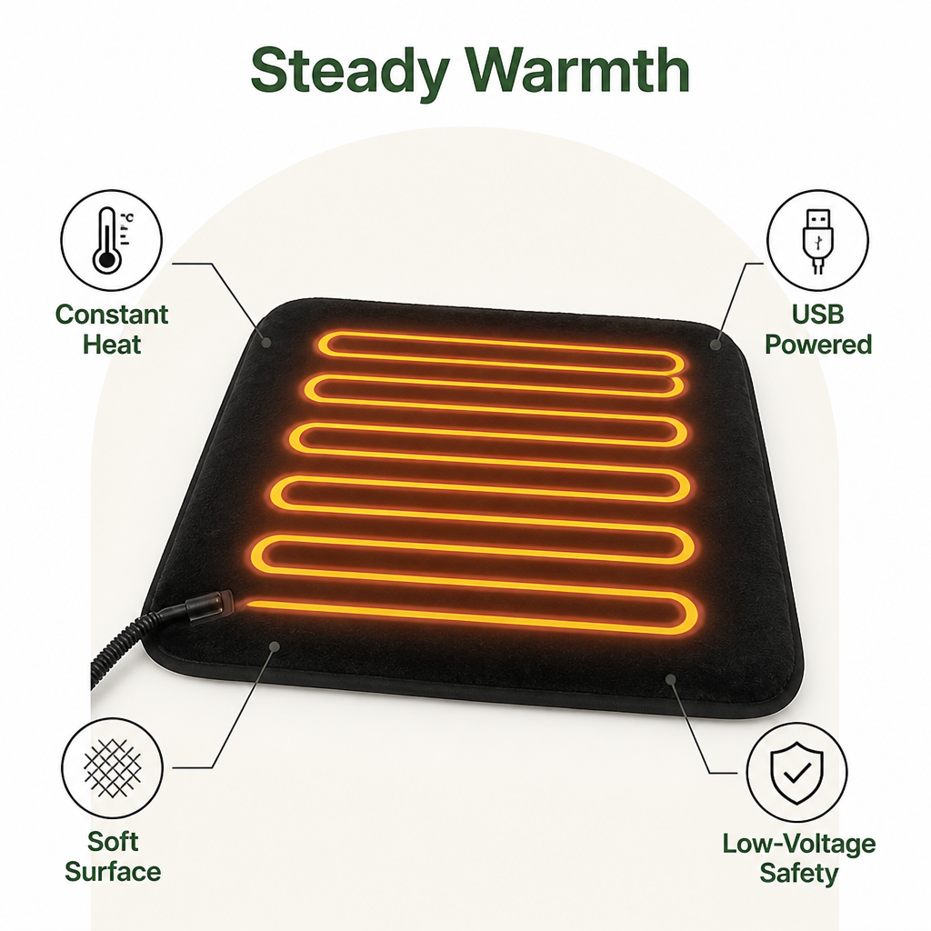 Ortekor USB Constant-Temp & Soft Fleece Heated Pet Pad