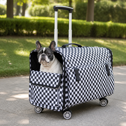 Ortekor Universal Wheels & Oxford Fabric Pet Stroller (33 lb Capacity)
