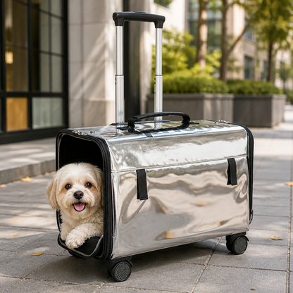 Ortekor Universal Wheels & Oxford Fabric Pet Stroller (33 lb Capacity)