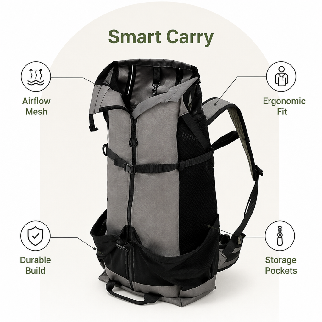 Ortekor Ventilated Mesh & Ergonomic Backpack Carrier
