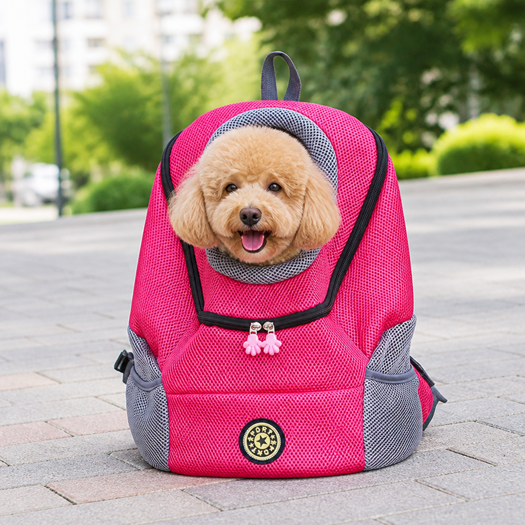 Ortekor Ventilated Mesh & Harness-Like Zipper Pet Backpack