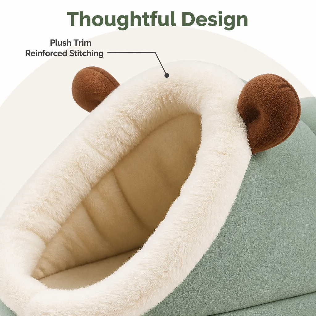 Ortekor Warm Breathable Enclosed Small Pet Bed (Foldable)