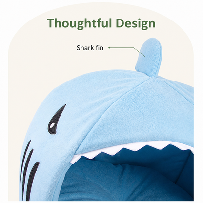 Ortekor Warm & Breathable Shark Pet House (Detachable Washable Cushion)