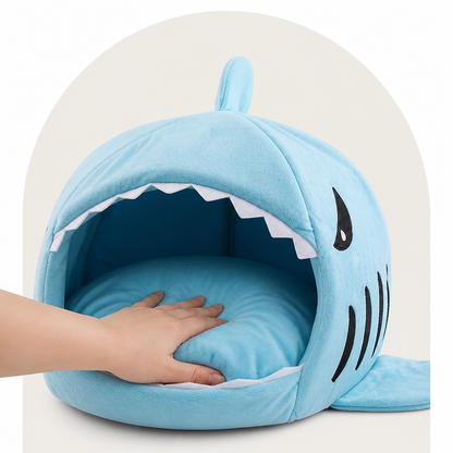 Ortekor Warm & Breathable Shark Pet House (Detachable Washable Cushion)