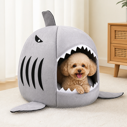 Ortekor Warm & Breathable Shark Pet House (Detachable Washable Cushion)