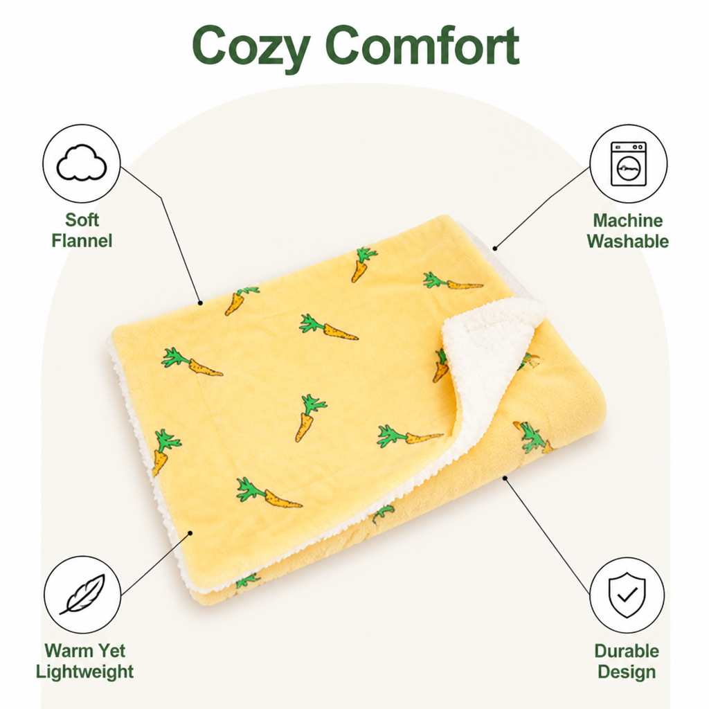 Ortekor Warm & Soft Flannel Pet Blanket (Machine Washable)