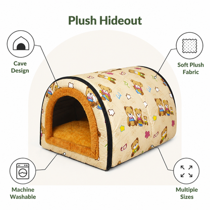 Ortekor Warm & Washable Plush Cave Dog Bed