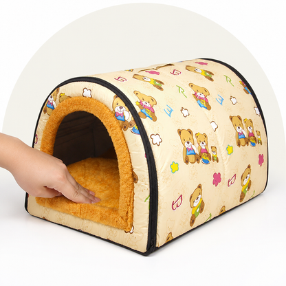 Ortekor Warm & Washable Plush Cave Dog Bed