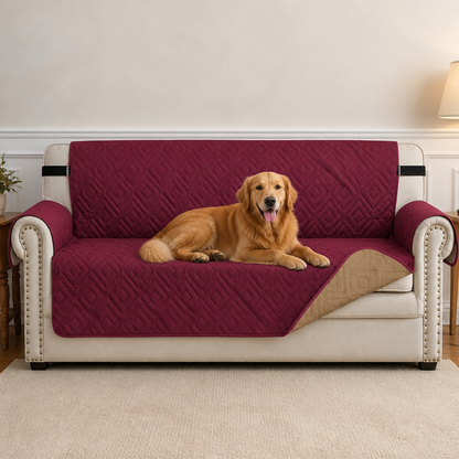 Ortekor Water-Repellent Quilted Sofa Cover (Anti-Slip Straps)