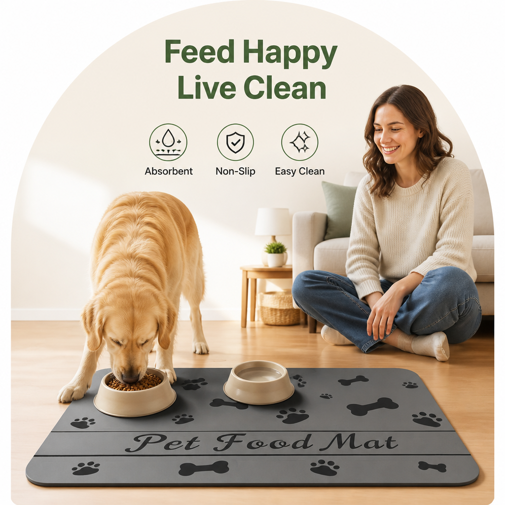 Ortekor Waterproof & Absorbent Non-Slip Pet Feeding Mat