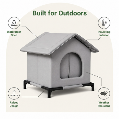 Ortekor Waterproof Insulated Elevated Outdoor Pet House