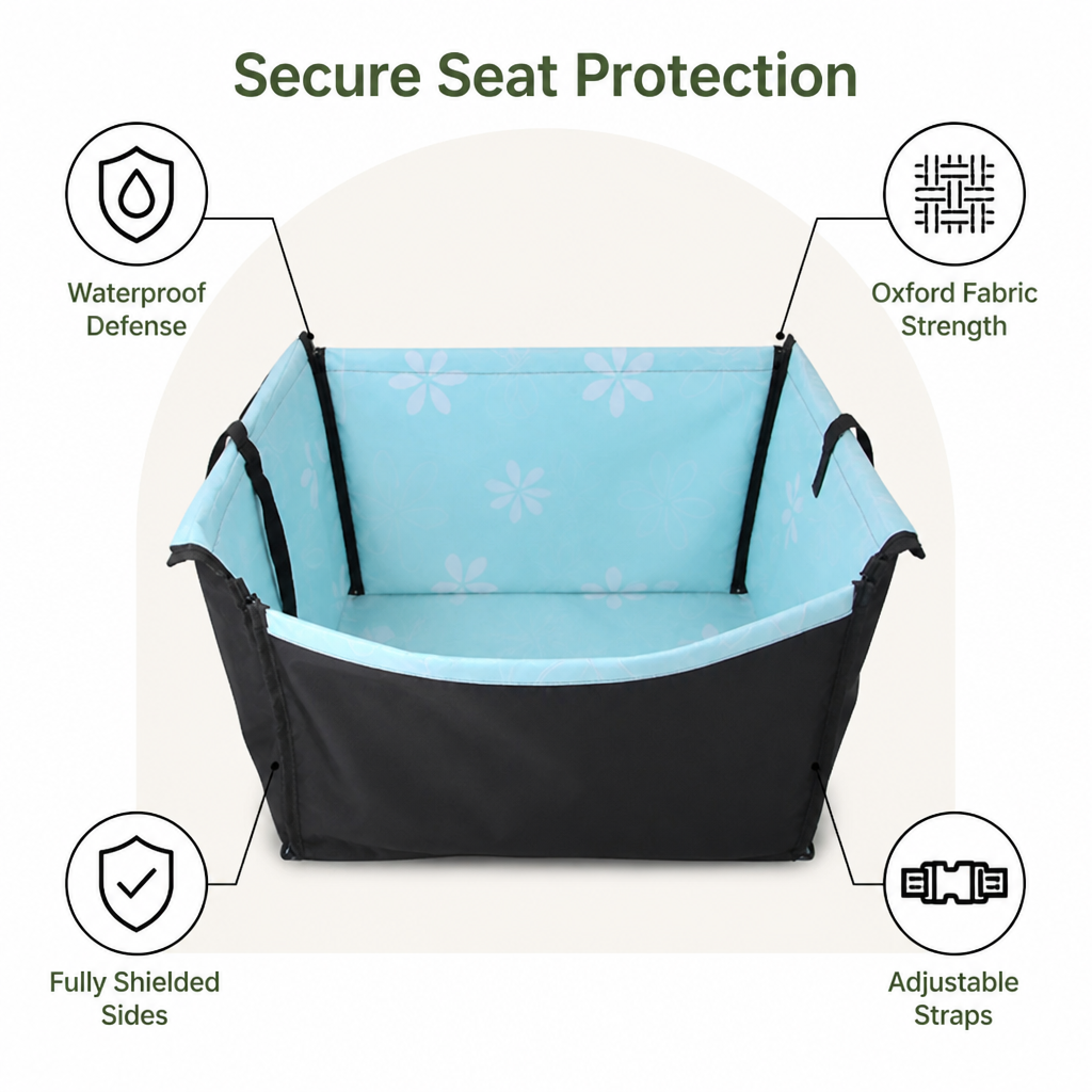 Ortekor Waterproof Oxford Pet Car Seat Hammock