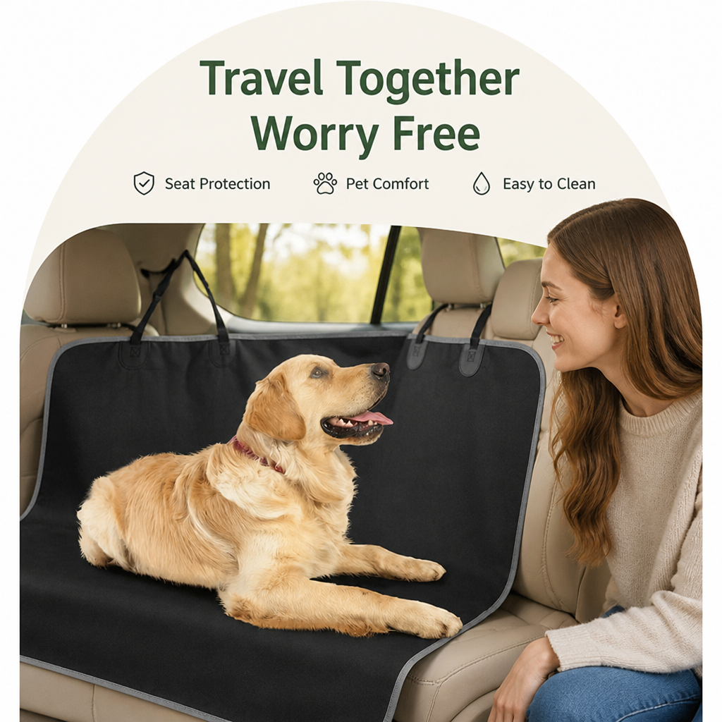 Ortekor Waterproof & Scratch-Resistant Padded Oxford Back Seat Hammock (Universal Fit)