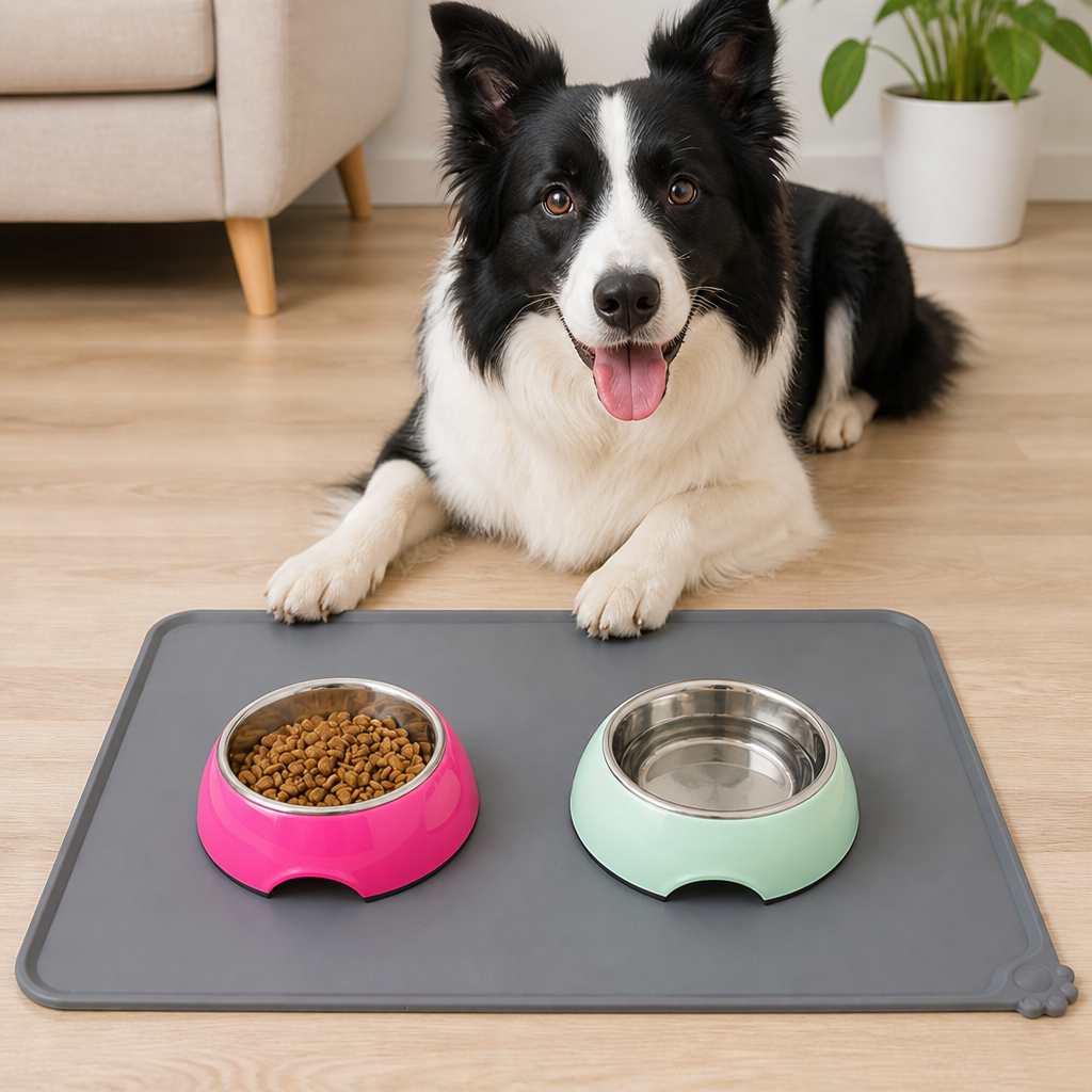 Ortekor Waterproof Silicone & Easy-Clean Pet Feeding Mat