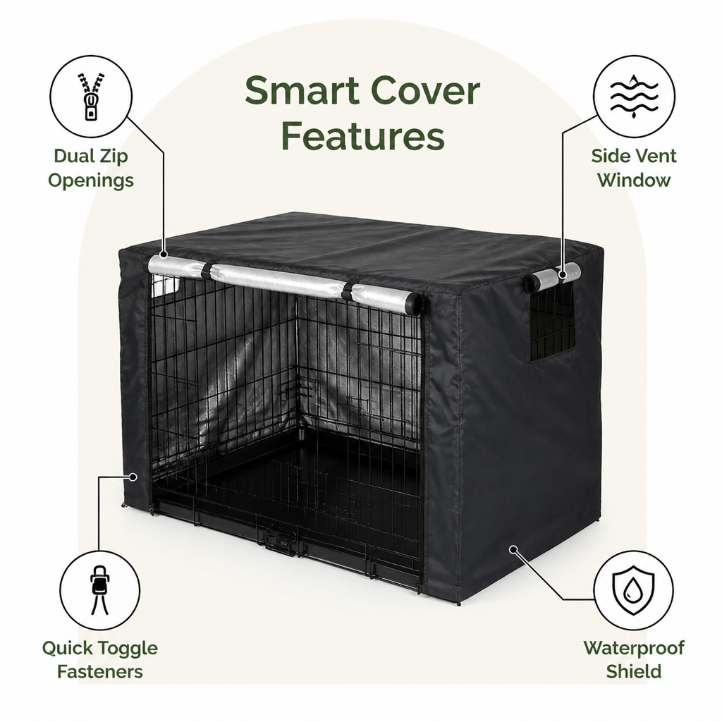 Ortekor Waterproof Silver-Coated Crate Cover (Double-Door Ventilation)
