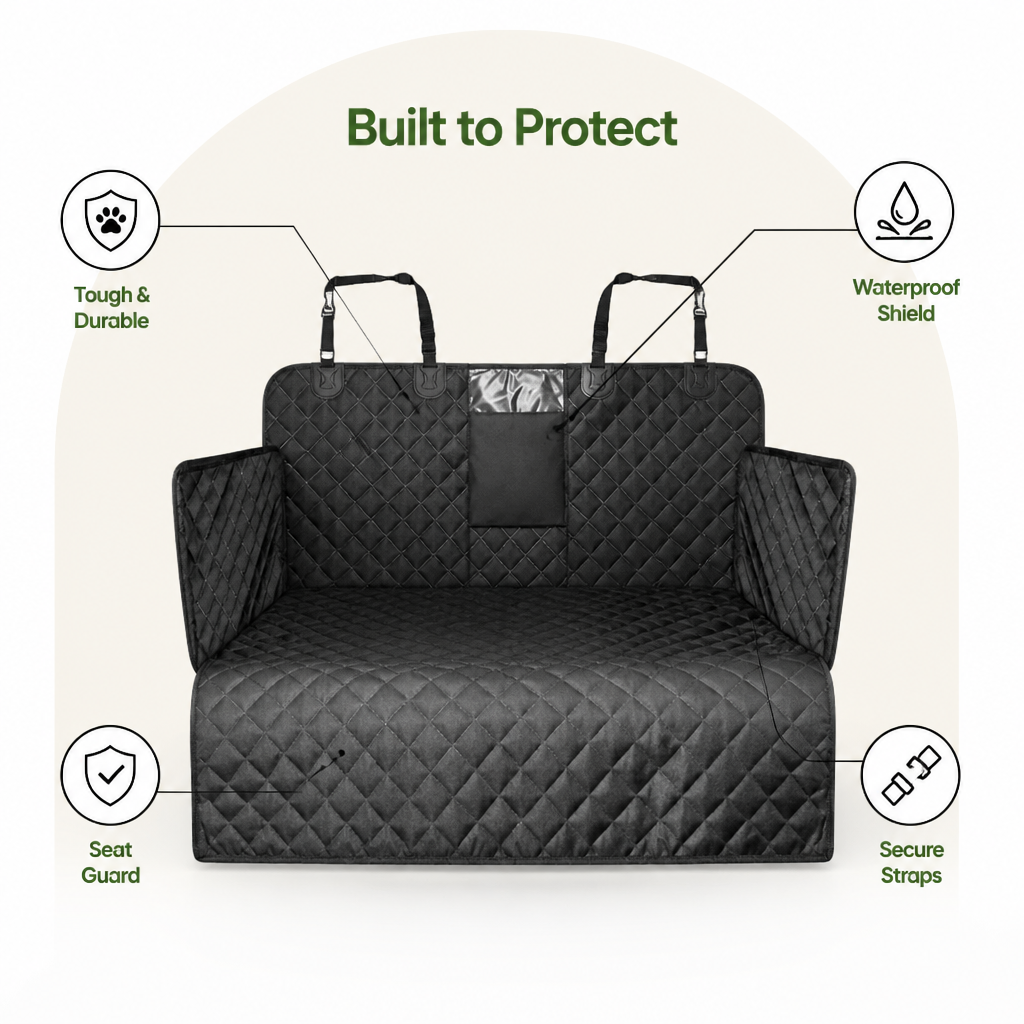 Funda para asiento de coche para perros Ortekor, impermeable y resistente al desgaste (tipo hamaca)