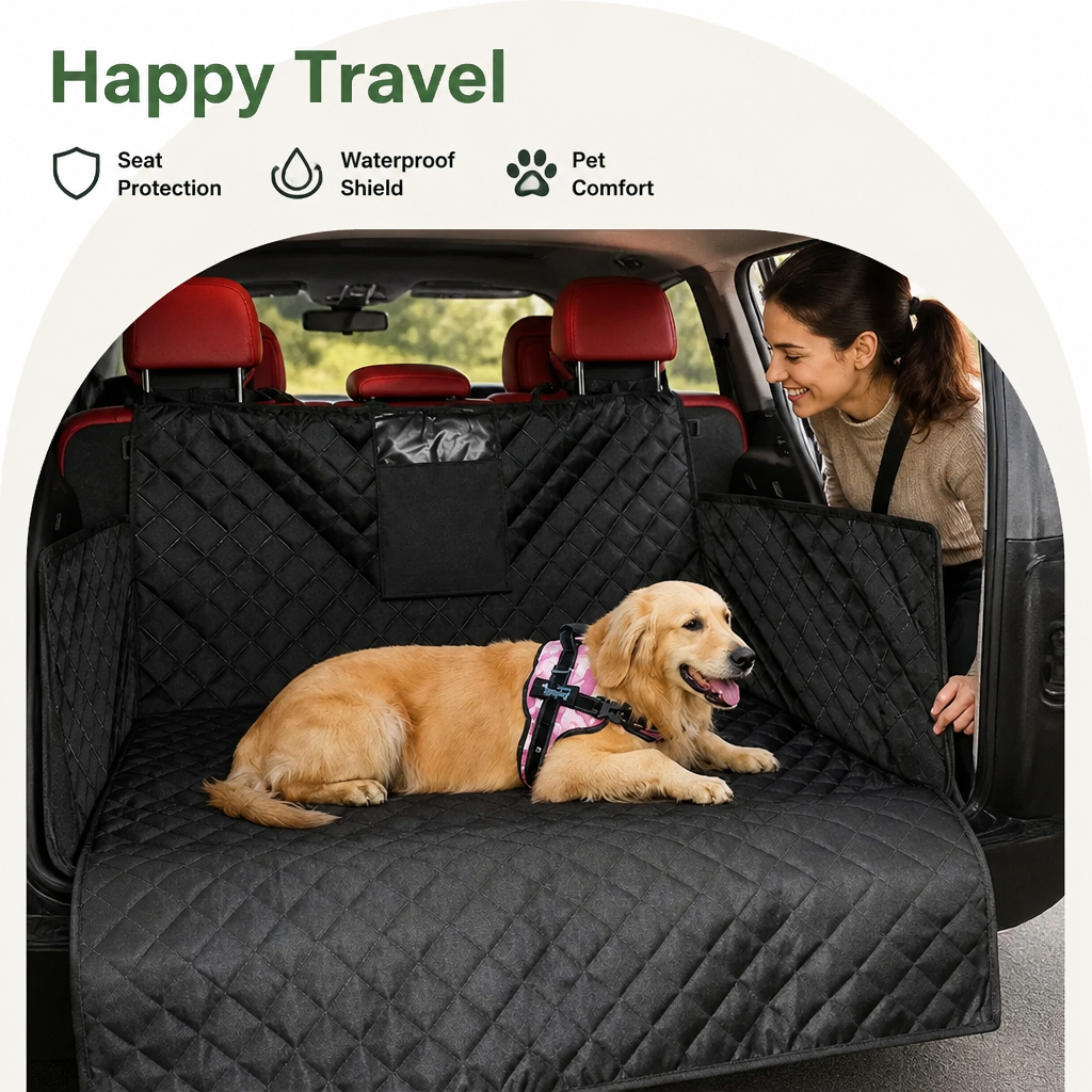 Funda para asiento de coche para perros Ortekor, impermeable y resistente al desgaste (tipo hamaca)