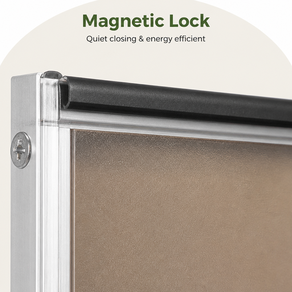 Puerta para mascotas Ortekor con marco de aluminio resistente a la intemperie y cierre magnético (para puertas de 0.42 a 2 pulgadas)