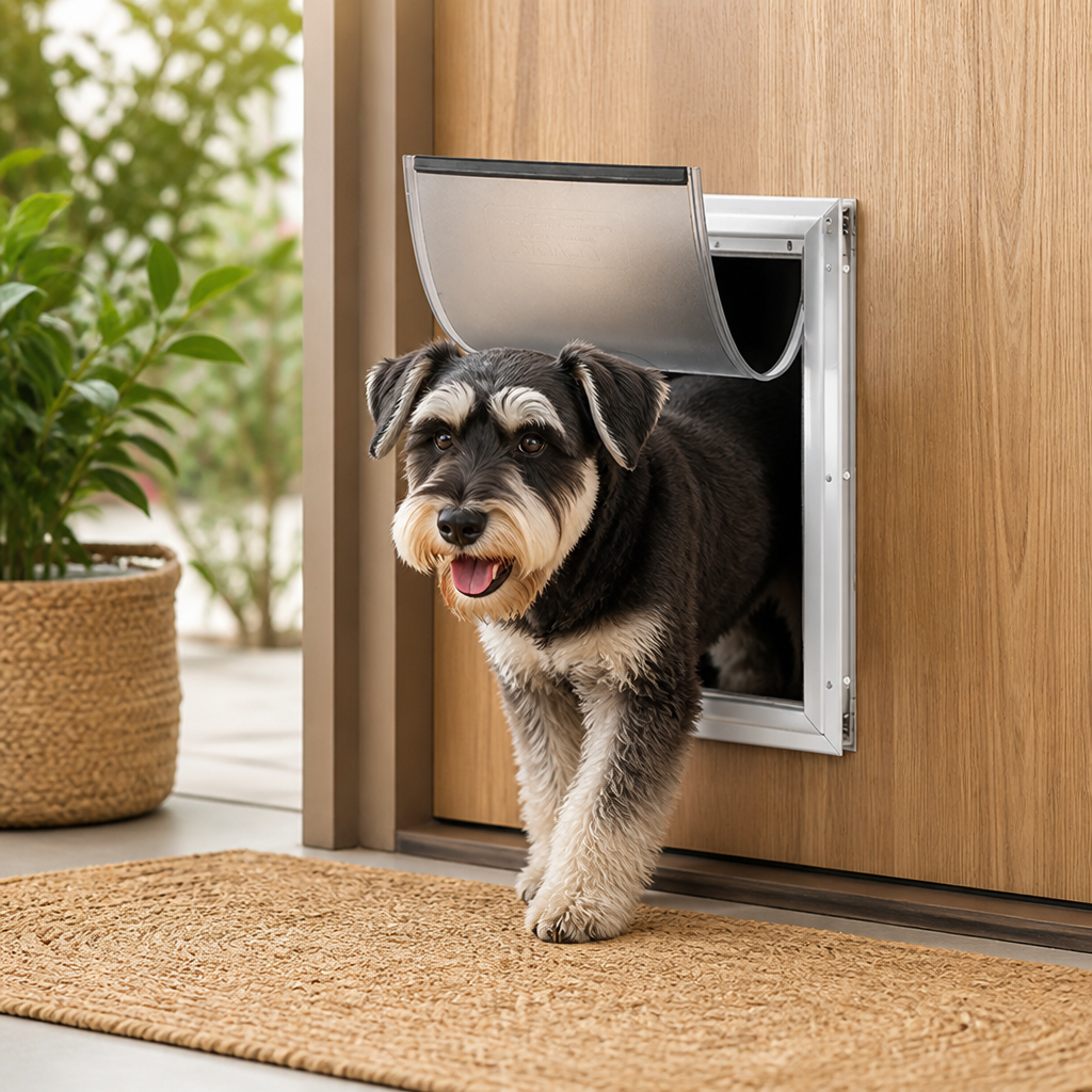 Ortekor Weatherproof Aluminum Frame & Magnetic Seal Pet Door (Locking Panel)