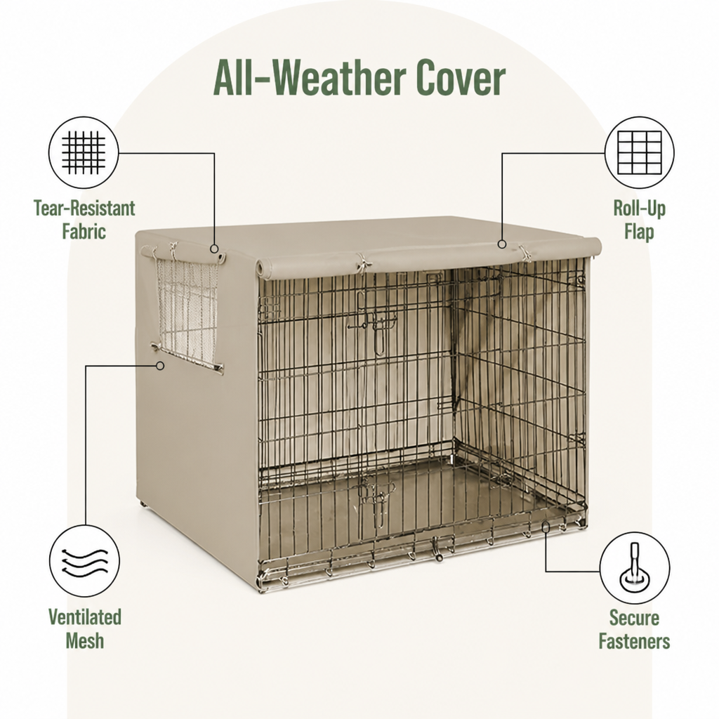 Ortekor Weatherproof Oxford Fabric & Mesh Windows Crate Cover
