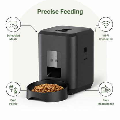 Ortekor Wi-Fi Smart & Dual Power Automatic Pet Feeder