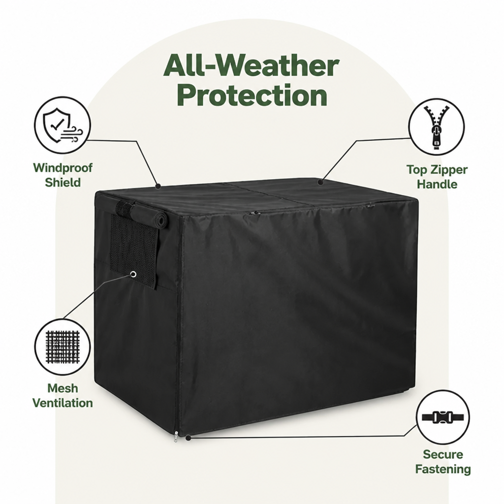 Ortekor Windproof Oxford & Mesh Windows Crate Cover (Fits 36-Inch Crates)