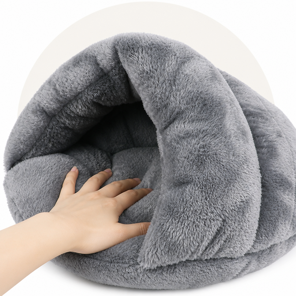 Ortekor Winter Warm Plush & Washable Cat & Small Dog Bed