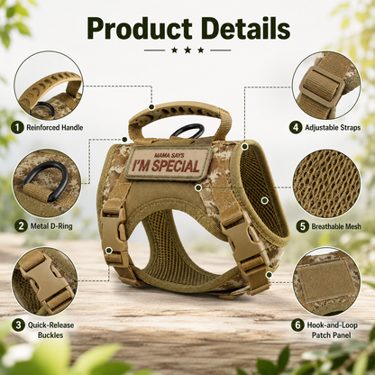 Escape-Resistant Adjustable Breathable Mesh Cat Harness (Vest-Style)
