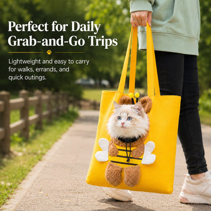 Head-Out Breathable Canvas Pet Carrier Tote (Foldable)