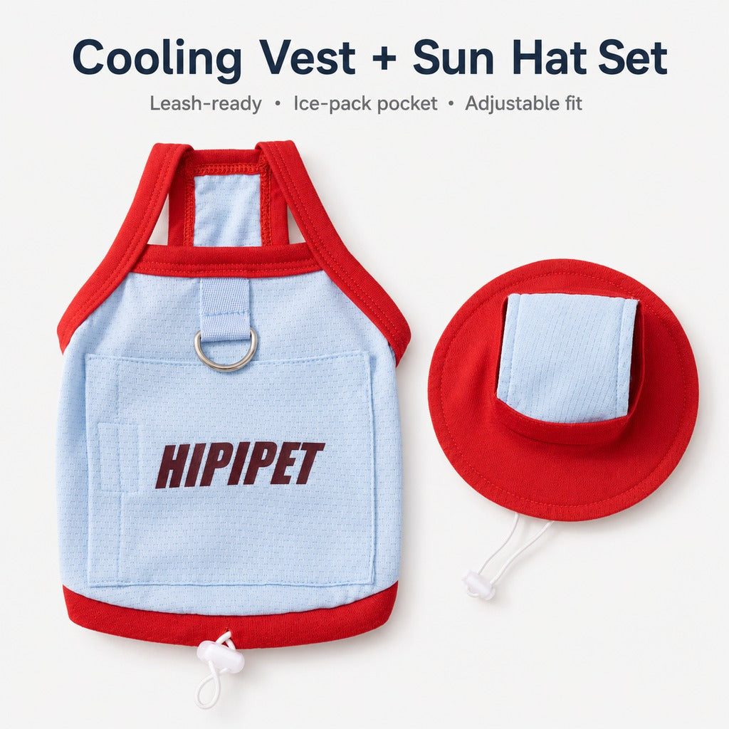 Ortekor Dog Cooling Vest and Sun Hat Set – Keep your dog cool and comfortable during hot summer walks.