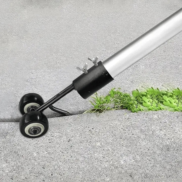 Twin-Wheel Patio Crack Weeder for Brick Pavers, Walkways & Garden Edging – Iron Scraper Tool Head for Standard Handle