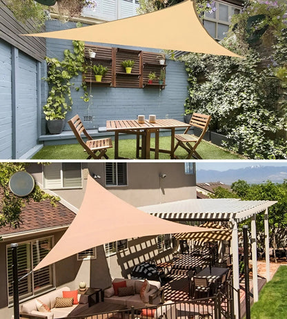 Outdoor Triangle Sun Shade Sail UV Protection Canopy for Patio Deck Pool Garden Yard Backyard Pergola Balcony Waterproof Polyester Awning