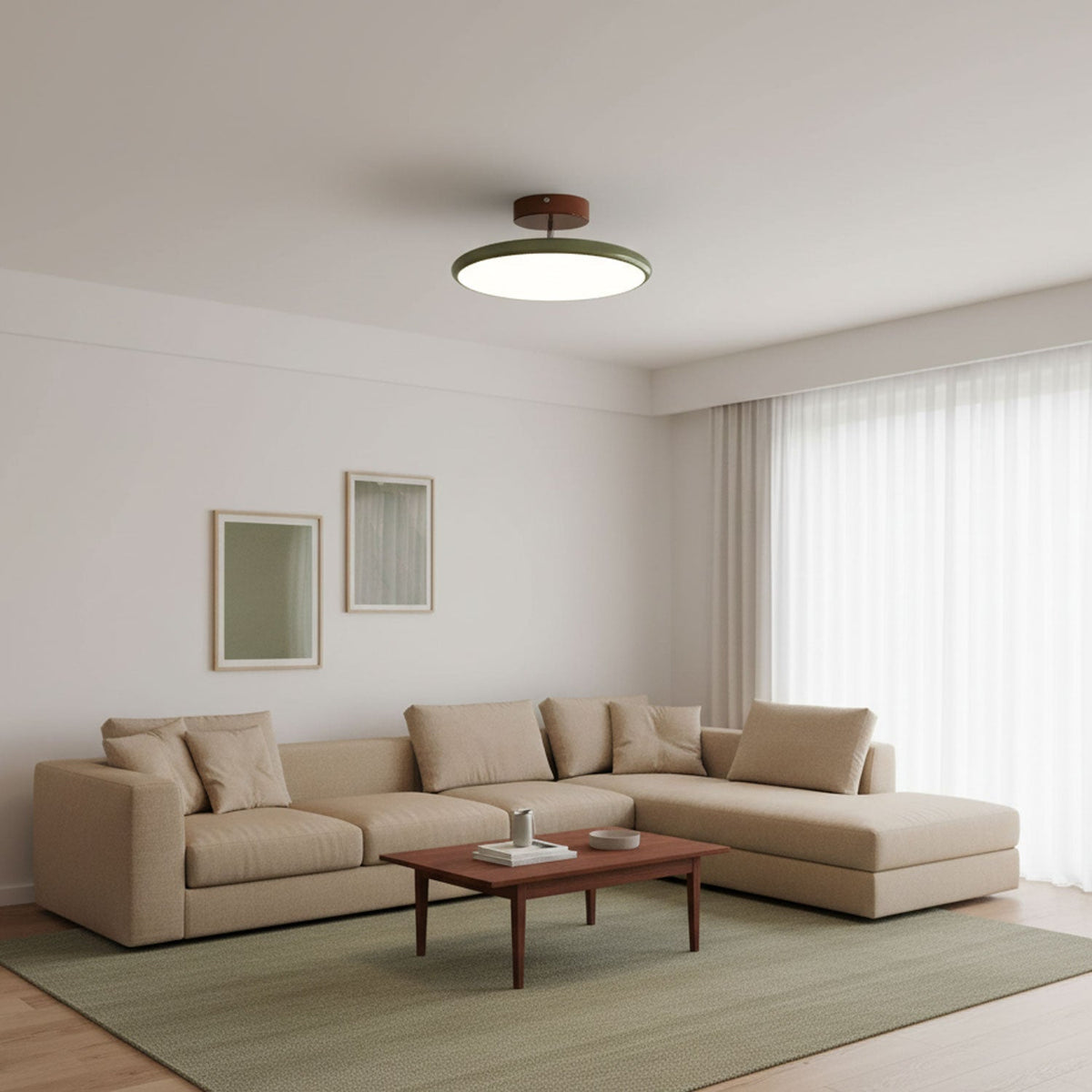 Swivel LED Flush Mount Ceiling Light 12 Inch Round Indoor Lamp Adjustable Directional Lighting for Bedroom Living Room Kitchen Dining Room T