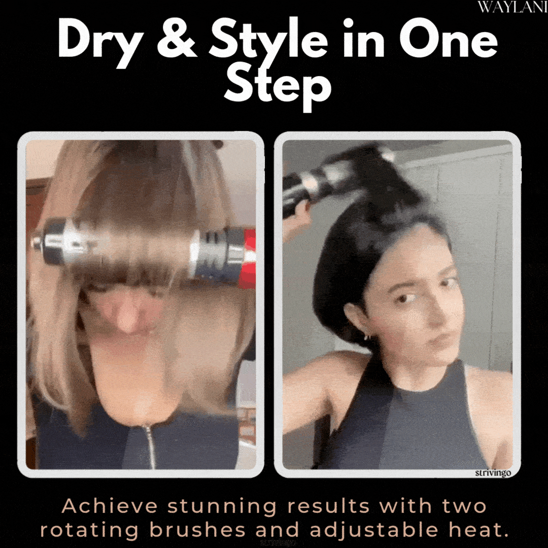 Secador y moldeador de cabello 3 en 1 con temperatura ajustable | Rizos y ondas sin esfuerzo en casa