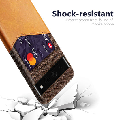 Phone Wallet Case with Two Card Slots for Google Pixel – Leather-Look Protective Cover with Raised Edges & Precise Cutouts