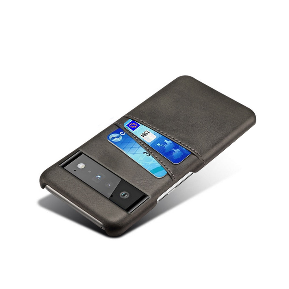 Phone Wallet Case with Two Card Slots for Google Pixel – Leather-Look Protective Cover with Raised Edges & Precise Cutouts