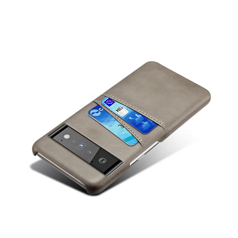 Phone Wallet Case with Two Card Slots for Google Pixel – Leather-Look Protective Cover with Raised Edges & Precise Cutouts