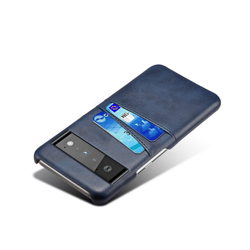 Phone Wallet Case with Two Card Slots for Google Pixel – Leather-Look Protective Cover with Raised Edges & Precise Cutouts