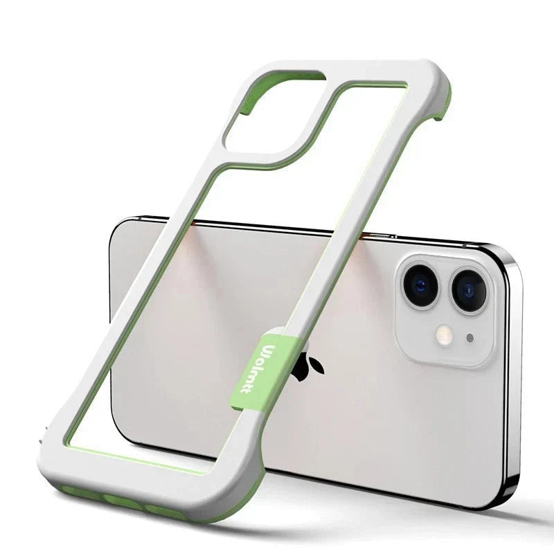 Two-Tone Protective Edge Guard Case for iPhone 12-17 All Models Anti-Scratch Open-Back Design Slim Fit Cover for Pro Max Air 16 15 14