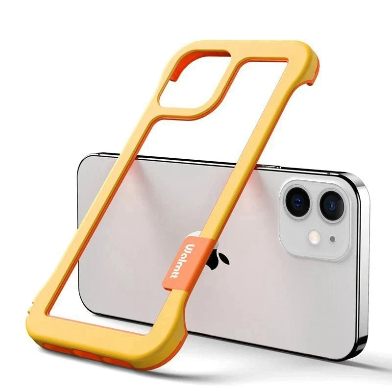 Two-Tone Protective Edge Guard Case for iPhone 12-17 All Models Anti-Scratch Open-Back Design Slim Fit Cover for Pro Max Air 16 15 14