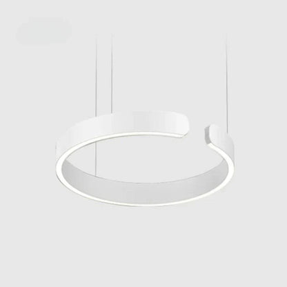 Ortekor Dual-Ring Pendant Light | Adjustable Height LED Hanging Light with Warm White Glow for Contemporary Kitchens