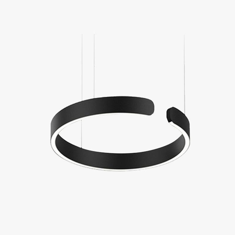 Ortekor Dual-Ring Pendant Light | Adjustable Height LED Hanging Light with Warm White Glow for Contemporary Kitchens