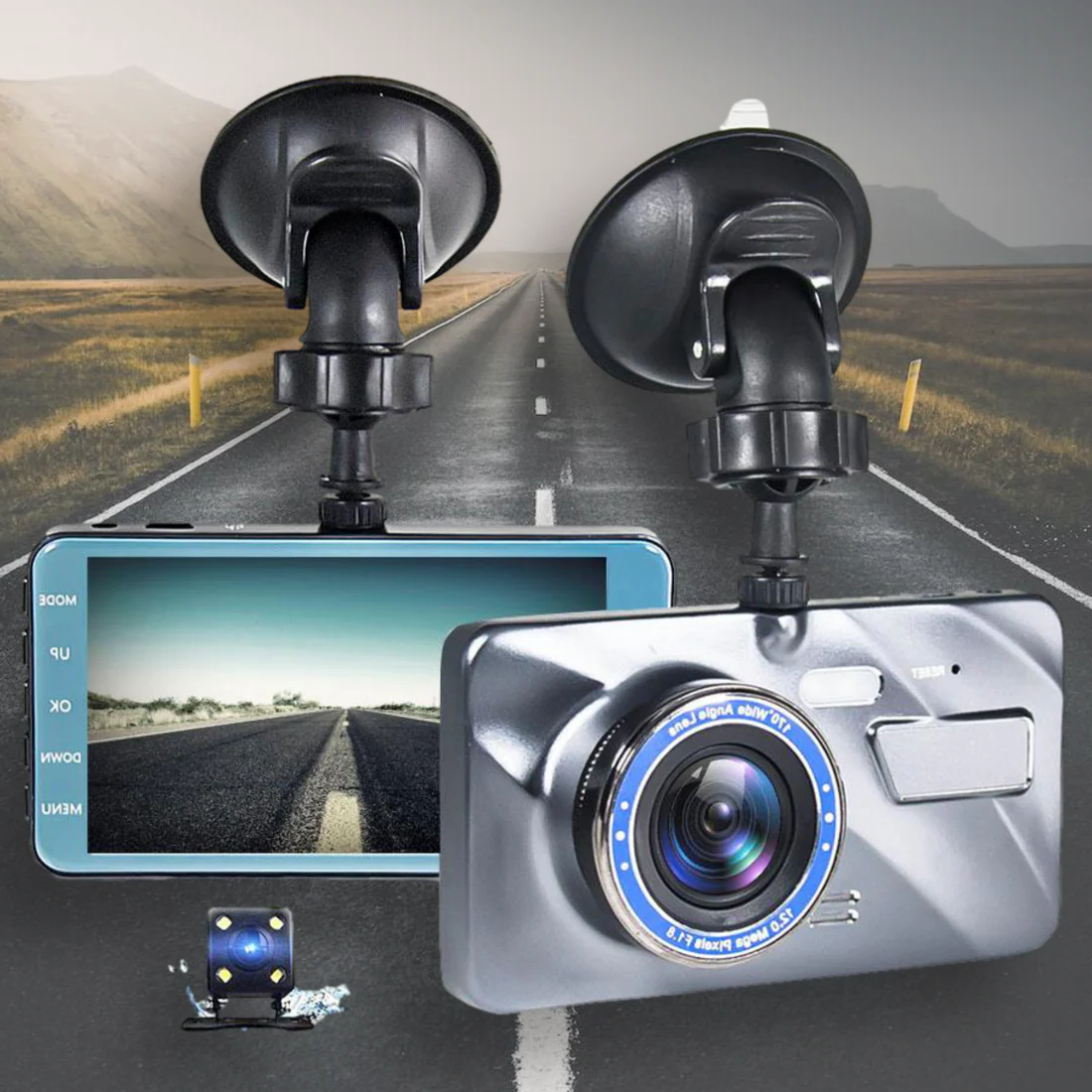 Dual Wireless Dash Camera System | 1080p HD Front and Rear Recording | Night Vision for Enhanced Road Safety