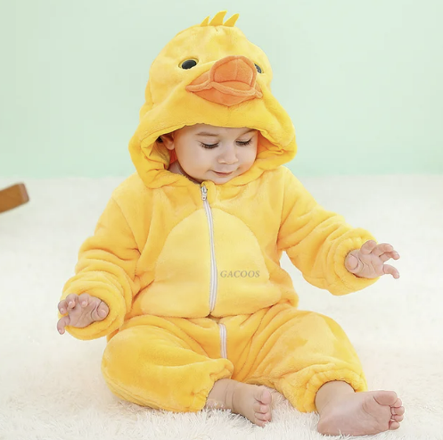 Soft Baby Animal Onesie Costume with Hood – Full-Zip Fleece Outfit for Infants & Toddlers – Home, Playdates & Photo Ops